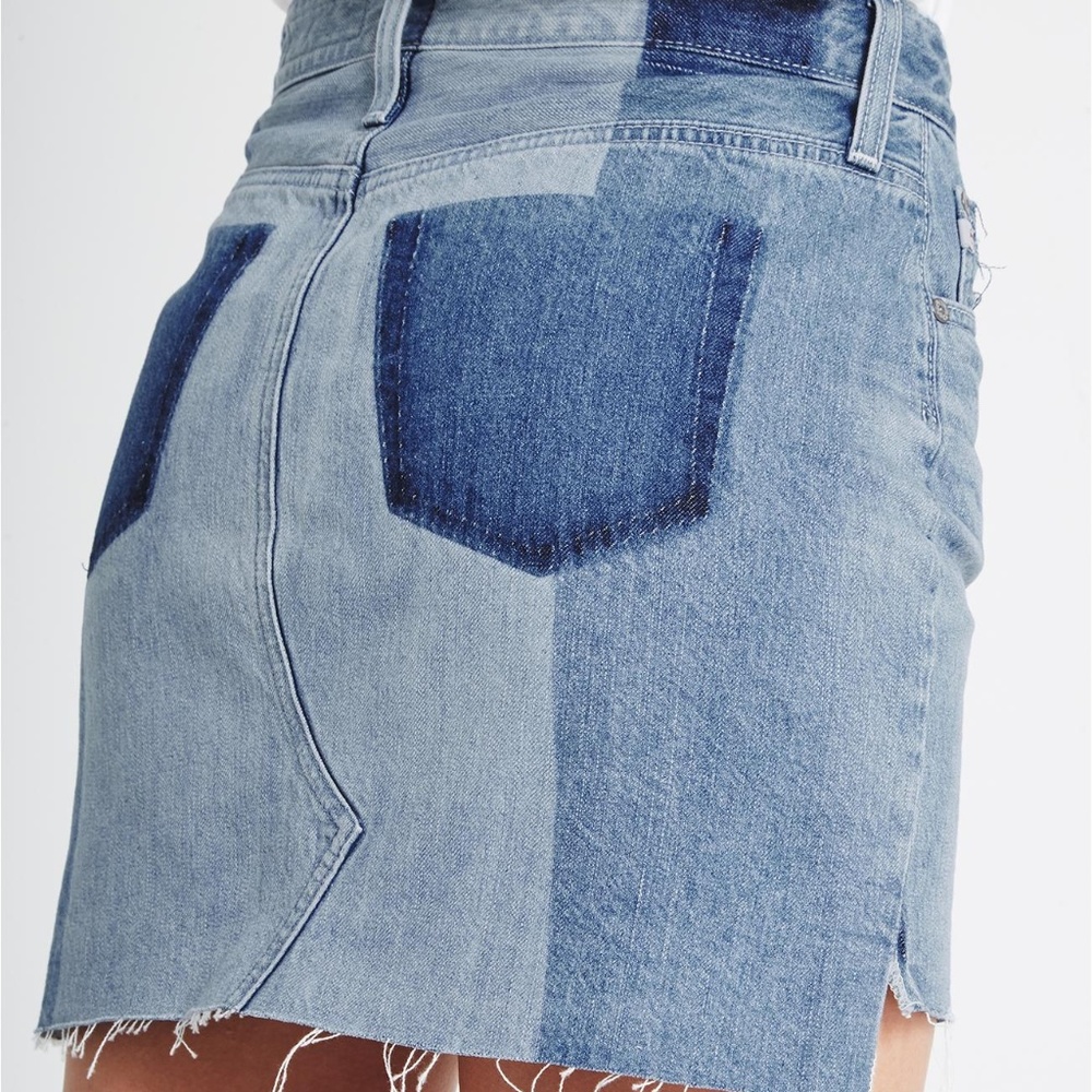 AG JEANS Sandy Distressed Denim Mini Skirt